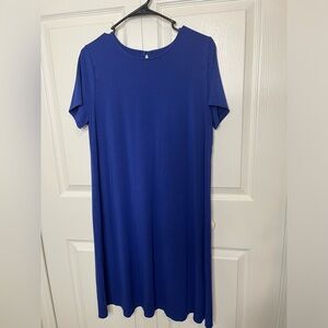 J.‎ Jill Wearever Collection Royal Blue Stretch Jersey Knit A Line Dress size M